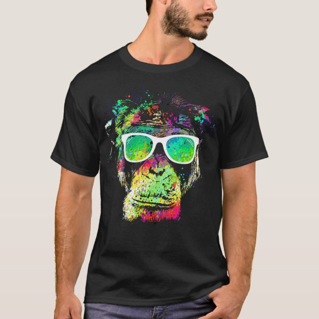 T-shirt Color splatter monkey (Devant)