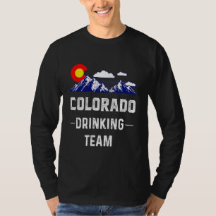 T-shirt Colorado Boire Équipe Denver Carte Drapeau Co Souv