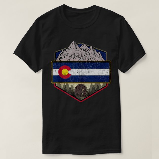 T-shirt Colorado Drapeau Randonnée (Design devant)