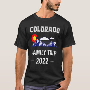 T-shirt Colorado Famille Voyage 2022 Denver Carte Drapeau