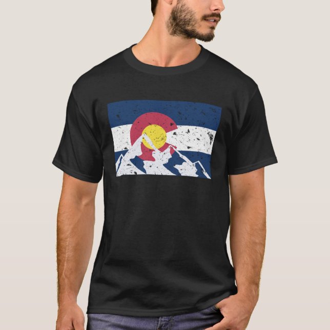 T-shirt Colorado Flag Mountain (Devant)