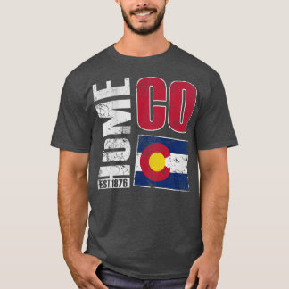 T-shirt Colorado Home CO 1876 Drapeau d'Etat