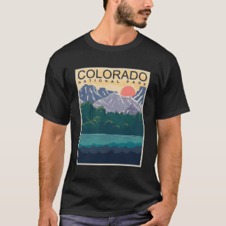 T-shirt Colorado Illustration Des Montagnes Rocheuses