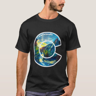 T-shirt Colorado Mountain C Co Drapeau De Mcma