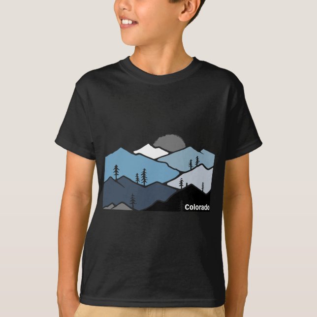 T-shirt Colorado Mountain Outdoor Retro Paysage (Devant)
