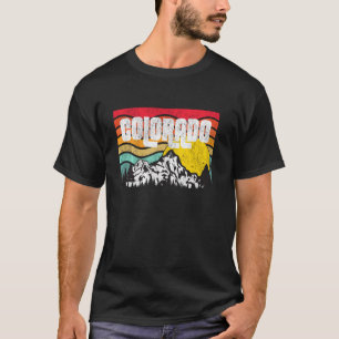 T-shirt Colorado Rocky Mountains Forêts Vintage Sunset Re