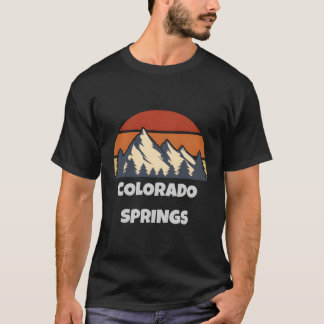 T-shirt Colorado Springs Mountains Sun Retro Souvenir Homm