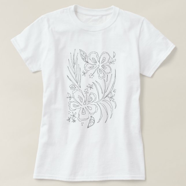 T-shirt Coloration tropicale de ketmie (Design devant)
