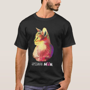 T-shirt Coloré Abyssinian Chat Maman Funny Kitties Lady Fa