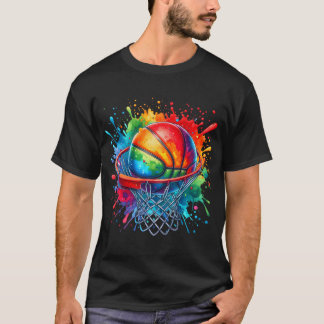 T-shirt Coloré Basketball Tie Tee Couleur Splash Basketbal
