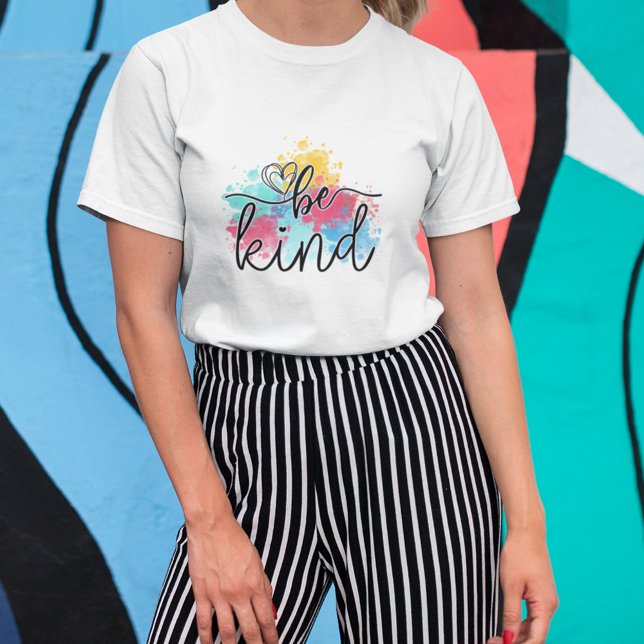 T-shirt Coloré Be Kind Paint Splash (Spread some kindness with this whimsical paint splash tee!)