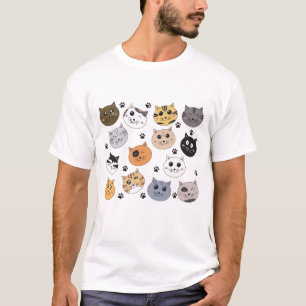 T-shirt Coloré Cute Funny Chats & Motif Paw