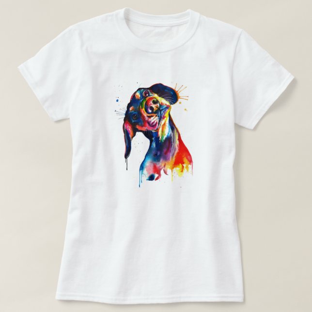 T-shirt coloré Dachshund (Design devant)