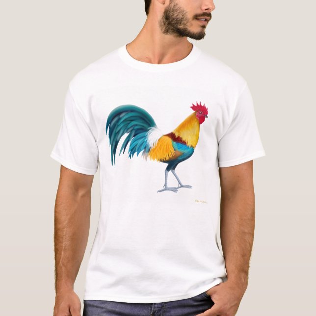 T-shirt coloré de coq (Devant)