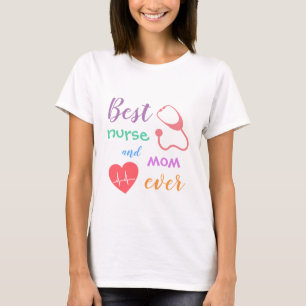 T-shirt coloré de la meilleure infirmière et maman