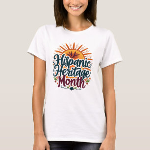 T-shirt Coloré Hispanique Mois du patrimoine Graphique Tee