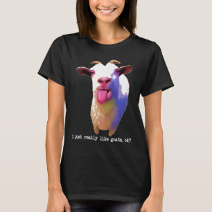 T-shirt Coloré J'Aime Vraiment Les Chèvres OK Drôle Ferme
