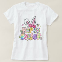 Coloré Joyeux Bunny de Pâques Printemps Floral