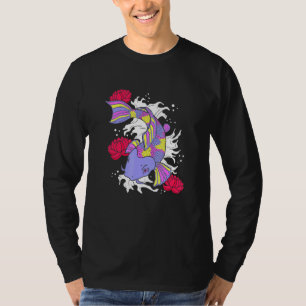 T-shirt Coloré Koi Poisson Eau Lotus Japonais Koi Pond Ko