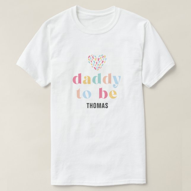 T-shirt Coloré Pastel Twins Baby shower Papa à être (Design devant)