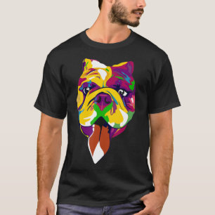 T-shirt Coloré Pitbull Chien Dessin Main Tee
