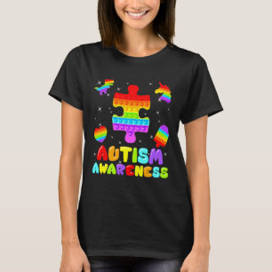 T-shirt Coloré Pop It Fidget Toys Sensibilisation sur l'au
