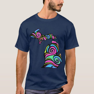 T-shirt Coloré Swirl Michigan brillant