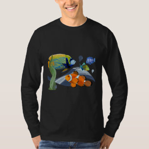 T-shirt Coloré Tropical Poissons Aquarium Aquarelle Illgra