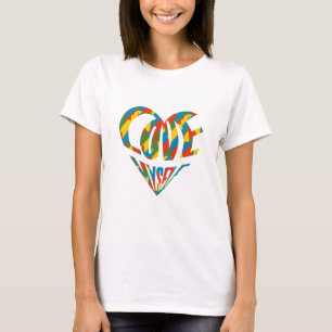 T-shirt Coloré Vintage Coeur mignon amour moi-même Pop Art