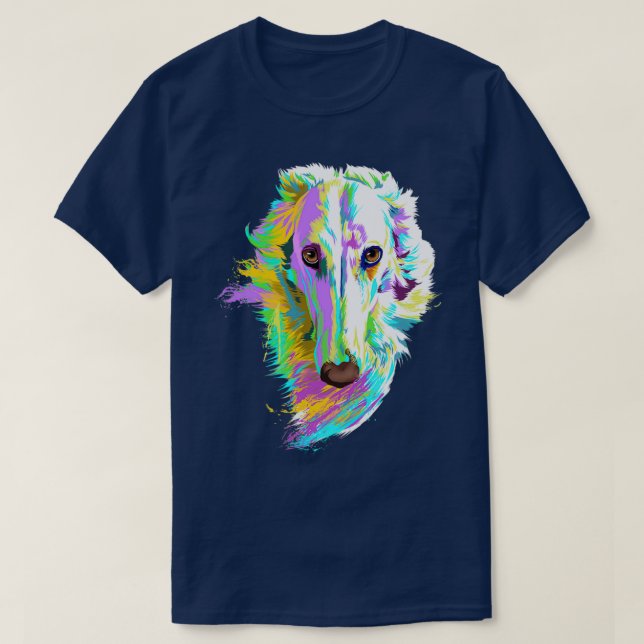T-shirt Colored Borzoi Dog  (Design devant)