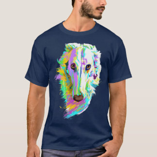 T-shirt Colored Borzoi Dog 