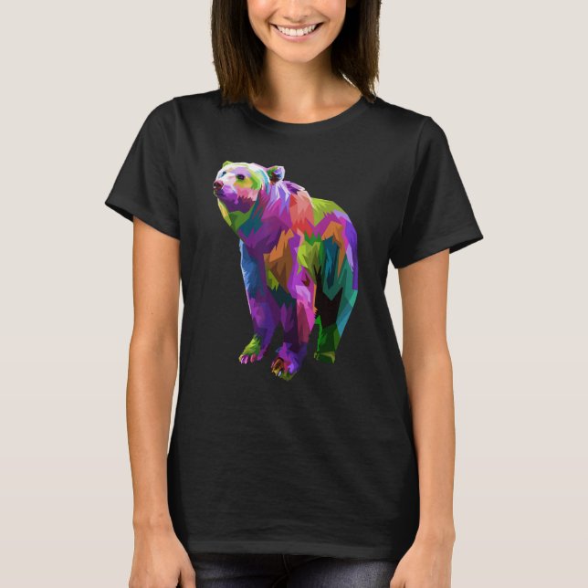 T-shirt Colorful Bear Art Graphic (Devant)