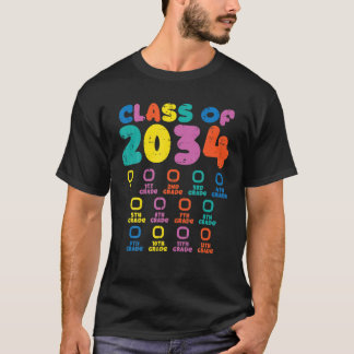 T-shirt Colorful Class Of 2034 Grow With Me Checklist Grad