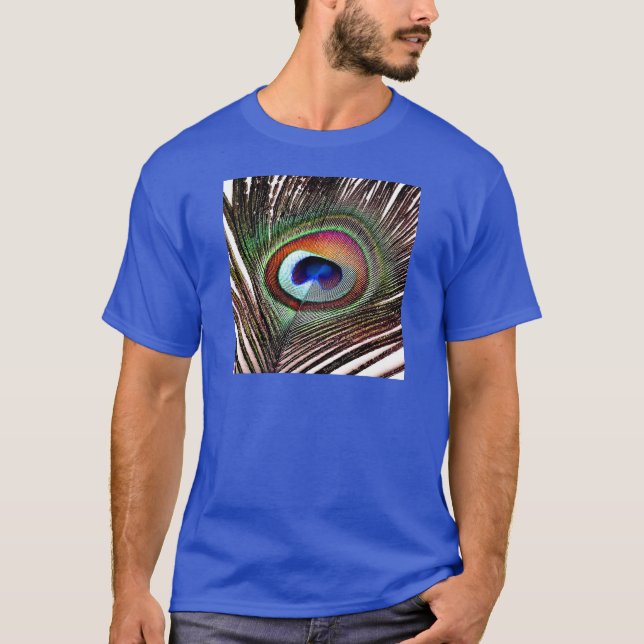 T-shirt Colorful Copper Peacock Feather (Devant)