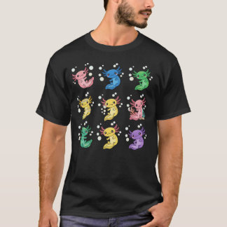 T-shirt Colorful Cute Axolotl Pattern Art