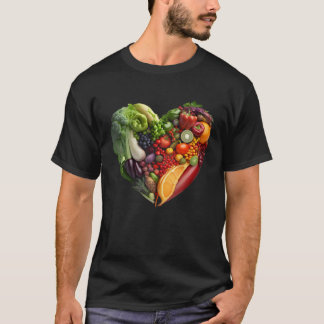 T-shirt Colorful Fruit and Veggie Healthy Heart s Garden  