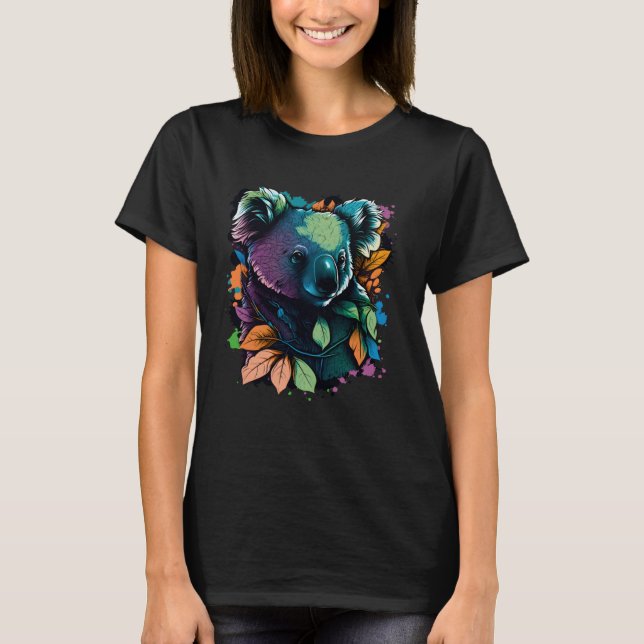 T-shirt Colorful Koala Cute Bear (Devant)