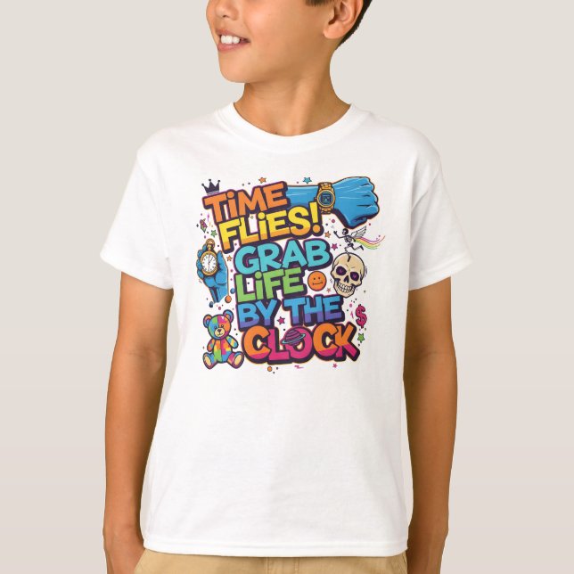 T-shirt Colorful Motivational Sweatshirt – Time (Devant)