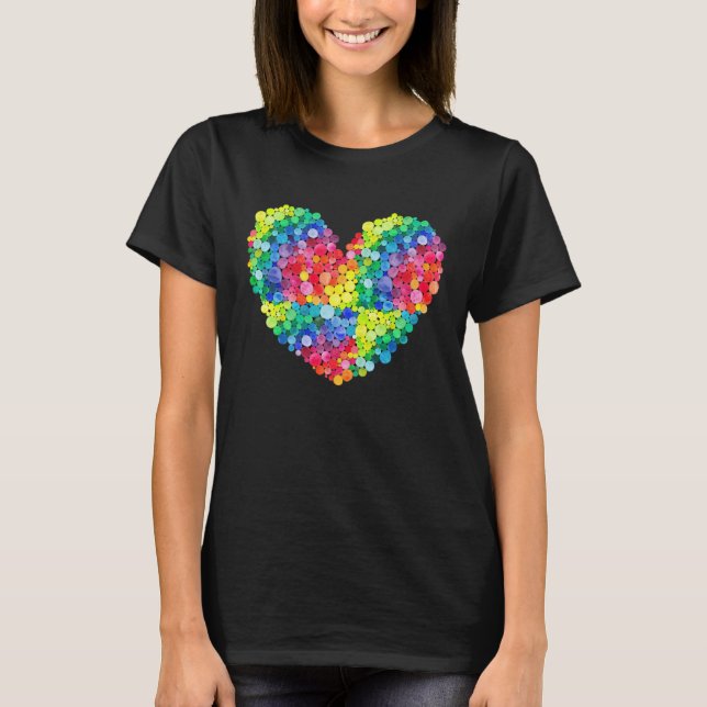 T-shirt Colorful Polka Dot Heart International Dot Day (Devant)