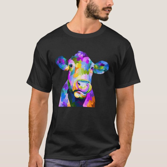 T-shirt Colorful Pop Cow (Devant)