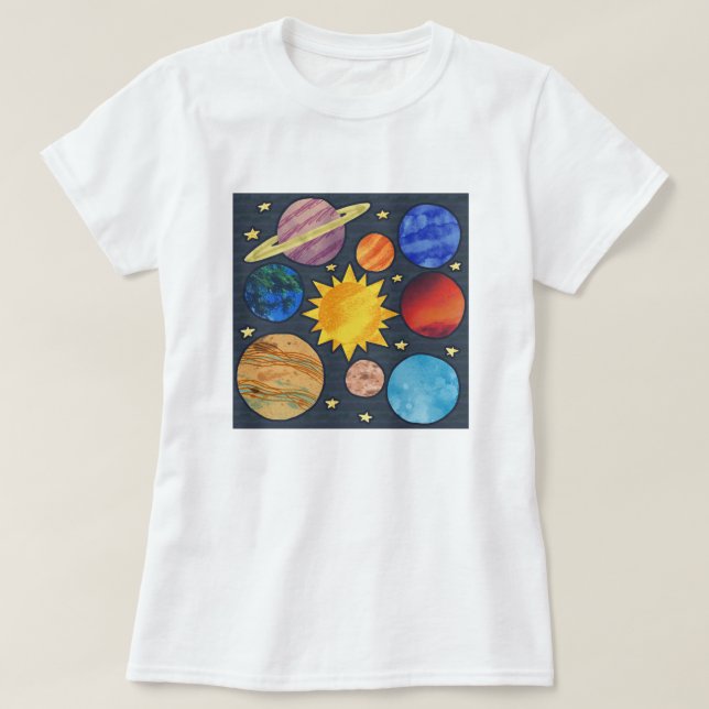 T-shirt Colorful Solar System (Design devant)