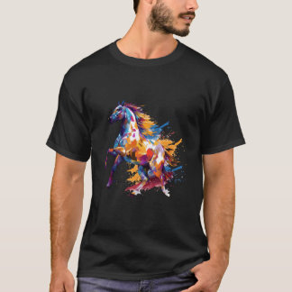 T-shirt Colorful Splash Cheval Canadien Horse