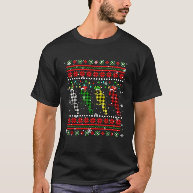 T-shirt Colorful Squad Santa Reindeer Elf Parrots Christma (Devant)