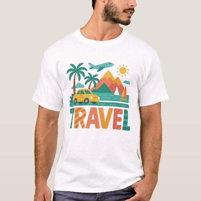 T-shirt Colorful Travel Vacation Adventure (Devant)
