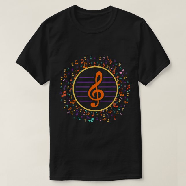 T-shirt Colorful Treble Clef | Vibrant Music Note Art (Design devant)