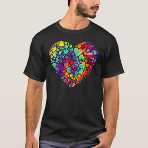 T-shirt Colorful Tye Dye Die Cravate Coeur Saint Valentin