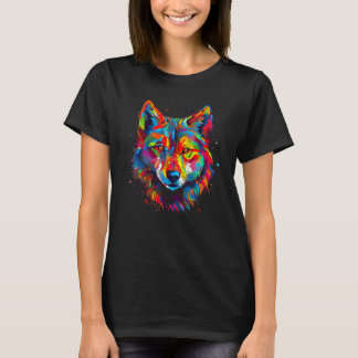 T-shirt Colorful Wolf