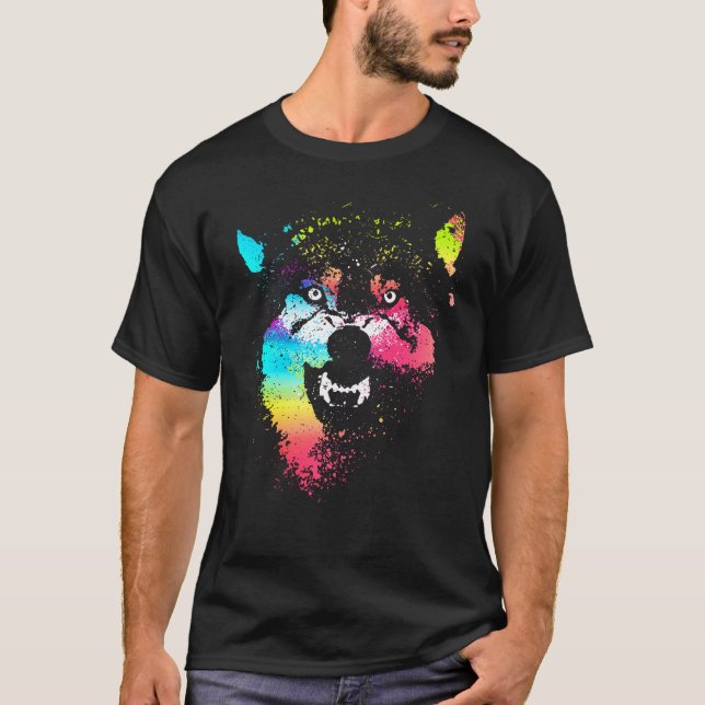T-shirt Colorful wolves (Devant)