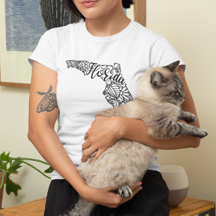 T-shirt Coloriage Adulte Floride Ligne Art Mandala Carte