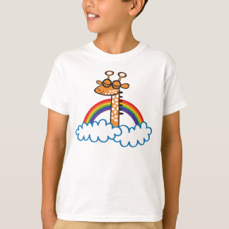 T-shirt Colorida Jirafa. Girafe. Arcoiris, arc-en-ciel